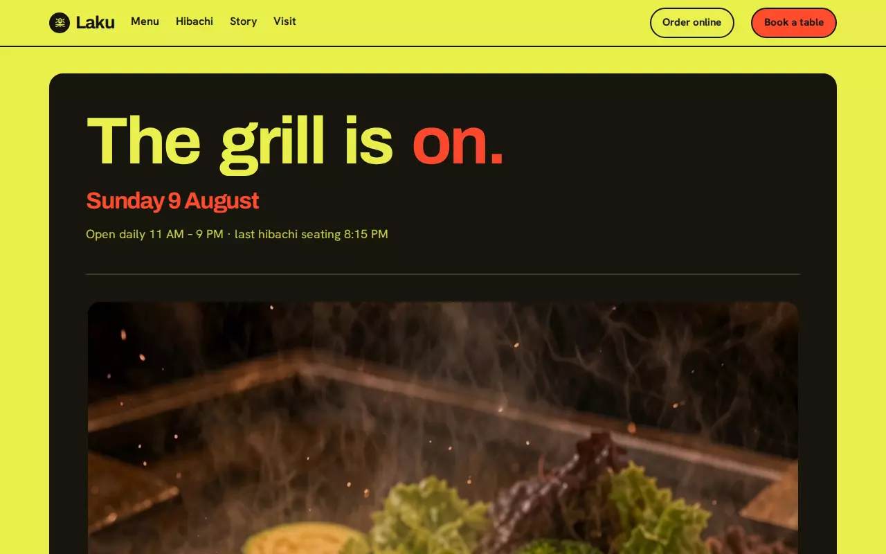 Laku Hibachi & Sushi - live homepage